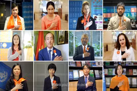 Lời cảm ơn được gửi đến các nhân viên tuyến đầu trong hỗ trợ phụ nữ và trẻ em là nạn nhân của bạo lực. (Ảnh: PV/Vietnam+)