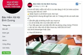 Các thông tin thu mua sổ bảo hiểm xã hội là hành vi bất hợp pháp. (Ảnh: PV/Vietnam+)
