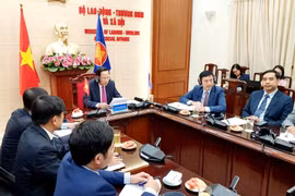 Bộ trưởng Đào Ngọc Dung phát biểu tại hội nghị trực tuyến các Bộ trưởng ASEAN phụ trách phúc lợi xã hội và Phát triển. (Ảnh: PV/Vietnam+)