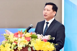 Ông Trần Văn Đạt, Vụ trưởng Vụ Giáo dục Chính trị và Công tác học sinh sinh viên, Bộ Giáo dục và Đào tạo phát biểu tại lễ phát động cuộc thi. (Ảnh: PV/Vietnam+)