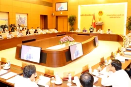 Phiên họp thứ 14 của Ủy ban Thường vụ Quốc hội khóa XIV, sáng 11/9. (Ảnh: Trọng Đức/TTXVN)