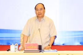 Thủ tướng Nguyễn Xuân Phúc phát biểu tại buổi đối thoại. (Ảnh: Thống Nhất/TTXVN)