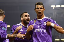 Cristiano Ronaldo ăn mừng sau khi ghi bàn thắng trong trận chung kết Champions League giữa Real Madrid và Juventus. (Nguồn: Getty Images)