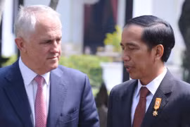 Thủ tướng Australia Malcolm Turnbull và Tổng thống Indonesia Joko Widodo. (Nguồn: theaustralian.com.au)