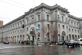 Bên ngoài Tòa phúc thẩm liên bang khu vực 9 ở San Francisco, bang California. (Nguồn: EPA/TTXVN)