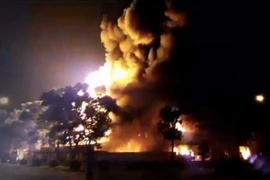 Nơi xảy ra vụ cháy. (Nguồn: TTXVN phát)