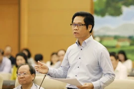 Chủ tịch phòng Thương mại và Công nghiệp Việt Nam Vũ Tiến Lộc phát biểu tại phiên họp. (Ảnh: Phương Hoa/TTXVN)