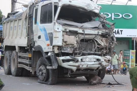 Hiện trường vụ tai nạn. (Ảnh: Huyền Trang/Vietnam+)