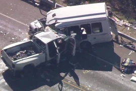 Hiện trường vụ tai nạn. (Nguồn: KSAT)