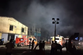 Hiện trường vụ cháy. (Ảnh: Thái Hùng/Vietnam+)