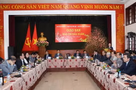 Quang cảnh buổi giao ban báo chí. (Ảnh: Phương Hoa/TTXVN)