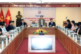 Đồng chí Nguyễn Đức Lợi, ủy viên Trung ương Đảng, Tổng Giám đốc TTXVN phát biểu tại Tọa đàm. (Ảnh: Phạm Kiên/TTXVN) 