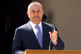 Ngoại trưởng Thổ Nhĩ Kỳ Mevlut Cavusoglu trong cuộc họp báo ở Nicosia, Cyprus ngày 1/6. (Nguồn: EPA/TTXVN)