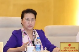 Chủ tịch Quốc hội Nguyễn Thị Kim Ngân chủ trì phiên họp thứ 9, Ủy ban Thường vụ Quốc hội. (Ảnh: Phương Hoa/TTXVN)