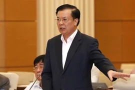 Bộ Trưởng Bộ Tài chính Đinh Tiến Dũng phát biểu tại phiên họp. (Ảnh: Phương Hoa/TTXVN)