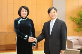 Phó Chủ tịch nước Đặng Thị Ngọc Thịnh tiếp kiến Hoàng Thái tử Nhật Bản Naruhito. (Ảnh: Quang Hải/TTXVN)
