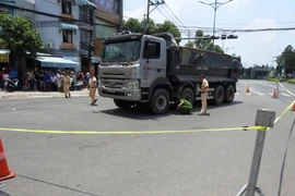 Hiện trường vụ tai nạn. (Ảnh: Thanh Tân/TTXVN)