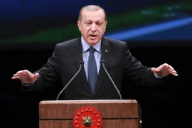 Tổng thống Thổ Nhĩ Kỳ Recep Tayyip Erdogan. (Nguồn: AFP/TTXVN)