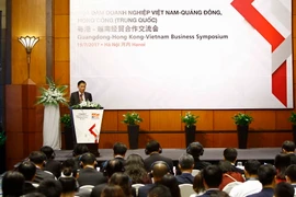 Thứ trưởng Bộ Ngoại giao Lê Hoài Trung phát biểu khai mạc buổi tọa đàm. (Ảnh: An Đăng/TTXVN)