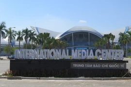 Mặt trước Trung tâm báo chí quốc tế phục vụ Tuần lễ Cấp cao APEC 2017. (Ảnh: Văn Sơn/TTXVN)