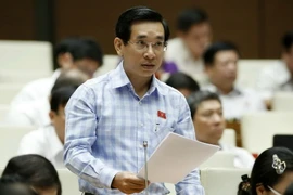 Đại biểu Quốc hội tỉnh Bình Định Nguyễn Văn Cảnh phát biểu. (Ảnh: Văn Điệp/TTXVN)