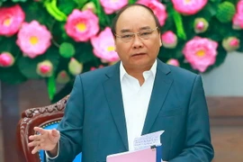 Thủ tướng Nguyễn Xuân Phúc phát biểu chỉ đạo tại phiên họp. (Ảnh: Thống Nhất/TTXVN)