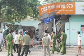 Hiện trường vụ tai nạn. (Ảnh: Huyền Trang/TTXVN)