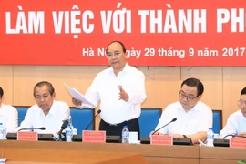 Thủ tướng Nguyễn Xuân Phúc phát biểu kết luận. (Ảnh: Thống Nhất/TTXVN)