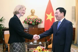 Phó Thủ tướng, Bộ trưởng Ngoại giao Phạm Bình Minh tiếp bà Wendy Irene Matthews, Đại sứ đặc mệnh toàn quyền New Zealand tại Việt Nam. (Ảnh: Nguyễn Khang/TTXVN)