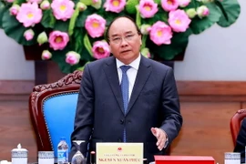 Thủ tướng Nguyễn Xuân Phúc phát biểu chỉ đạo phiên họp. (Ảnh:Thống Nhất/TTXVN)