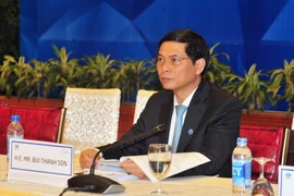 Thứ trưởng Thường trực Bộ Ngoại giao Bùi Thanh Sơn tại hội nghị. (Ảnh: Nguyễn Khang/TTXVN)