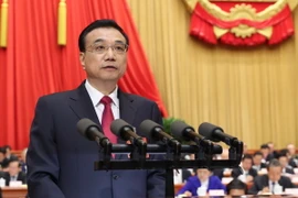 Thủ tướng Trung Quốc Lý Khắc Cường phát biểu tại lễ khai mạc Kỳ họp thường niên lần thứ 5 Đại hội Đại biểu Nhân dân Toàn quốc. (Nguồn: THX/TTXVN)