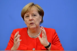 Thủ tướng Angela Merkel tại cuộc họp báo ở Berlin ngày 29/8. (Nguồn: AFP/TTXVN)