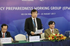 Ông Trần Quang Hoài, Tổng cục trưởng Tổng cục phòng, chống thiên tai – Bộ Nông nghiệp và Phát triển Nông thôn phát biểu khai mạc cuộc họp. (Ảnh: Phương Hoa/TTXVN)