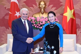 Chủ tịch Quốc hội Nguyễn Thị Kim Ngân tiếp Thủ tướng Cộng hòa Thổ Nhĩ Kỳ Binali Yildirim đang thăm chính thức Việt Nam. (Ảnh: Trọng Đức/TTXVN)