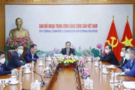 Đoàn đại biểu Đảng cộng sản Việt Nam dự Hội nghị trực tuyến. (Ảnh: Phương Hoa/TTXVN)