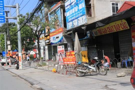 Phong tỏa khu 3, thị trấn Phố Mới, huyện Quế Võ, tỉnh Bắc Ninh ngày 20/10. (Ảnh: Thanh Thương/TTXVN)