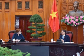 Thủ tướng Phạm Minh Chính tiếp bà Marise Payne, Bộ trưởng Ngoại giao Australia. (Ảnh: TTXVN)