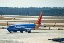 Máy bay Boeing 737 của hãng hàng không Southwest Airlines tại sân bay quốc tế Baltimore Washington, Mỹ. (Ảnh: AFP/TTXVN)