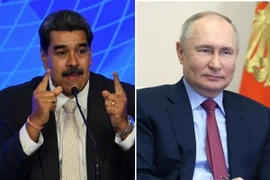 Tổng thống Venezuela Nicolas Maduro và người đồng cấp Nga Vladimir Putin. (Nguồn: TTXVN).