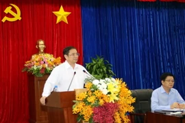 ​Trưởng Ban Tổ chức trung ương Phạm Minh Chính phát biểu kết luận buổi làm việc. (Ảnh:Quách Lắm/TTXVN)