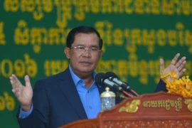 Thủ tướng Samdech Hun Sen phát biểu tại một buổi lễ ở Phnom Penh. (Nguồn: THX/TTXVN)