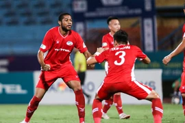 Viettel đang vững vàng dẫn đầu bảng xếp hạng V-League 2020 với 38 điểm. (Ảnh: Hiển Nguyễn/Vietnam+) 