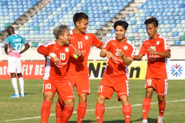 Công Phượng ăn mừng khi ghi bàn thắng đầu tiên cho Thành phố Hồ Chí Minh ở AFC Cup 2020. (Ảnh: AFC)