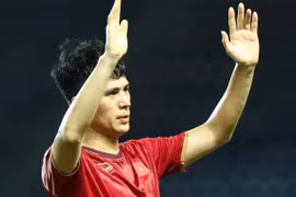 Đình Trọng bị treo giò ở trận đấu với tuyển Malaysia vào tháng 3 tới tại vòng loại World Cup 2022. (Ảnh: Nguyên An/Vietnam+)