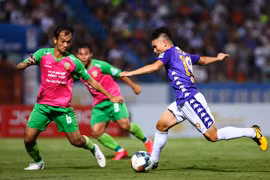 Hà Nội FC quyết không thua Hoàng Anh Gia Lai trên sân nhà Hàng Đẫy ở vòng 3 V-League 2020. (Ảnh: Nguyên An/Vietnam+)