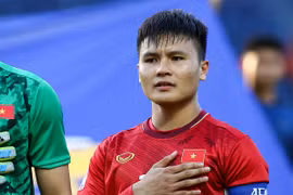 Tiền vệ Quang Hải hài lòng với kết quả hoà của U23 Việt Nam trước đối thủ U23 UAE ở vòng chung kết U23 châu Á 2020. (Ảnh: Nguyên An/Vietnam+)