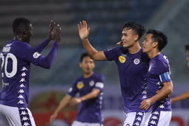 Hà Nội FC thắng vất vả Nam Định ở vòng mở màn V-League 2020 chiều 7/3 trên sân Hàng Đẫy. (Ảnh: Nguyên An/Vietnam+)
