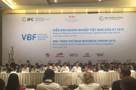 Diễn đàn Doanh nghiệp Việt Nam giữa kỳ 2015, ngày 9/6, tại Hà Nội. (Ảnh: PV/Vietnam+)