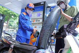 Mua bán xăng, dầu tại một điểm kinh doanh xăng, dầu trên địa bàn Hà Nội. (Ảnh: Trần Việt/TTXVN)